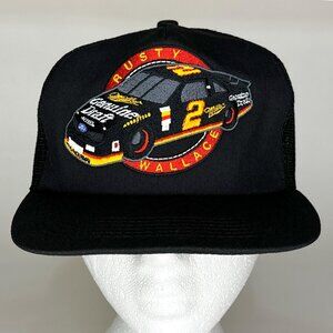 VTG Rusty Wallace #2 Snapback Black Hat K-Products NASCAR Miller Genuine Draft